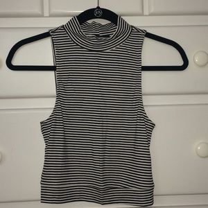 Forever 21 Striped Mock Neck Top